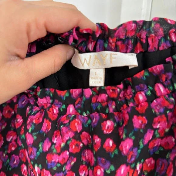 Wayf Pink Floral Off-Shoulder Ruffle Mini Dress - Picture 4 of 4